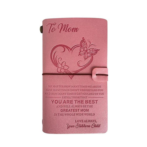 A6 Leather Refillable Journal Vintage Travelers Notebook with Engraved Quote, Graduation, To My Goddaughter, To My Son, Brown - To My Mom, Pink - To My Mom, Brown - Dad to Son, Brown - Mom to Son, Brown - To My Wife, Pink - To My Wife                  ...