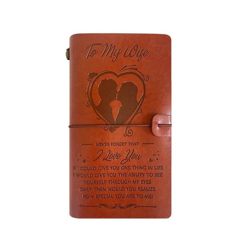 A6 Leather Refillable Journal Vintage Travelers Notebook with Engraved Quote, Graduation, To My Goddaughter, To My Son, Brown - To My Mom, Pink - To My Mom, Brown - Dad to Son, Brown - Mom to Son, Brown - To My Wife, Pink - To My Wife                  ...