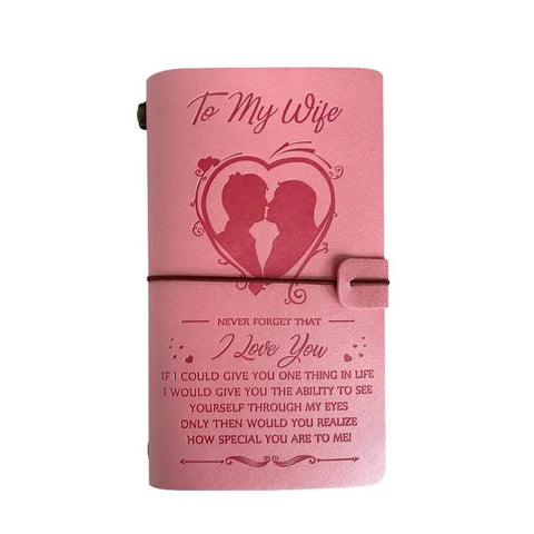 A6 Leather Refillable Journal Vintage Travelers Notebook with Engraved Quote, Graduation, To My Goddaughter, To My Son, Brown - To My Mom, Pink - To My Mom, Brown - Dad to Son, Brown - Mom to Son, Brown - To My Wife, Pink - To My Wife                  ...