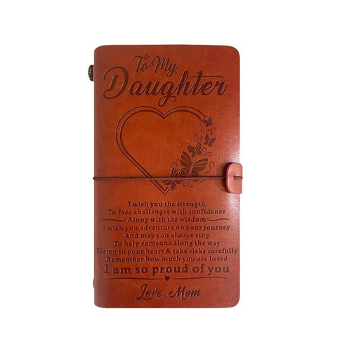A6 Leather Refillable Journal Vintage Travelers Notebook with Engraved Quote, Graduation, To My Goddaughter, To My Son, Brown - To My Mom, Pink - To My Mom, Brown - Dad to Son, Brown - Mom to Son, Brown - To My Wife, Pink - To My Wife                  ...
