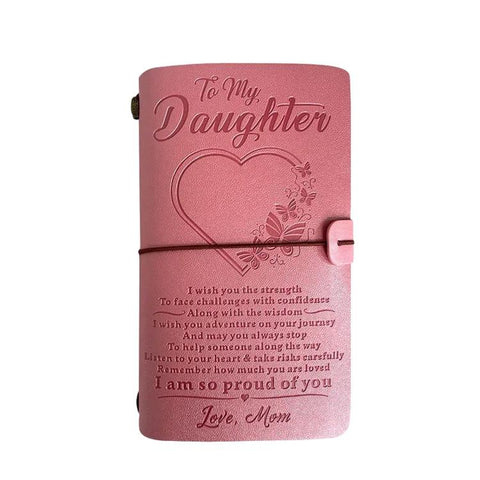A6 Leather Refillable Journal Vintage Travelers Notebook with Engraved Quote, Graduation, To My Goddaughter, To My Son, Brown - To My Mom, Pink - To My Mom, Brown - Dad to Son, Brown - Mom to Son, Brown - To My Wife, Pink - To My Wife                  ...