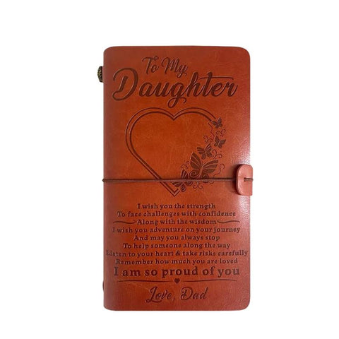 A6 Leather Refillable Journal Vintage Travelers Notebook with Engraved Quote, Graduation, To My Goddaughter, To My Son, Brown - To My Mom, Pink - To My Mom, Brown - Dad to Son, Brown - Mom to Son, Brown - To My Wife, Pink - To My Wife                  ...
