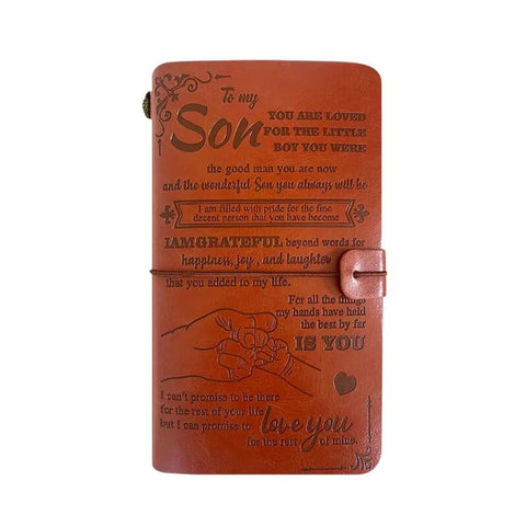 A6 Leather Refillable Journal Vintage Travelers Notebook with Engraved Quote, Graduation, To My Goddaughter, To My Son, Brown - To My Mom, Pink - To My Mom, Brown - Dad to Son, Brown - Mom to Son, Brown - To My Wife, Pink - To My Wife                  ...
