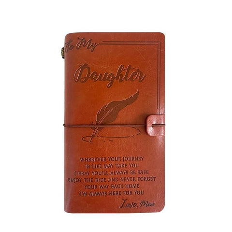 A6 Leather Refillable Journal Vintage Travelers Notebook with Engraved Quote, Graduation, To My Goddaughter, To My Son, Brown - To My Mom, Pink - To My Mom, Brown - Dad to Son, Brown - Mom to Son, Brown - To My Wife, Pink - To My Wife                  ...