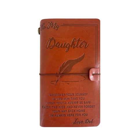 A6 Leather Refillable Journal Vintage Travelers Notebook with Engraved Quote, Graduation, To My Goddaughter, To My Son, Brown - To My Mom, Pink - To My Mom, Brown - Dad to Son, Brown - Mom to Son, Brown - To My Wife, Pink - To My Wife                  ...