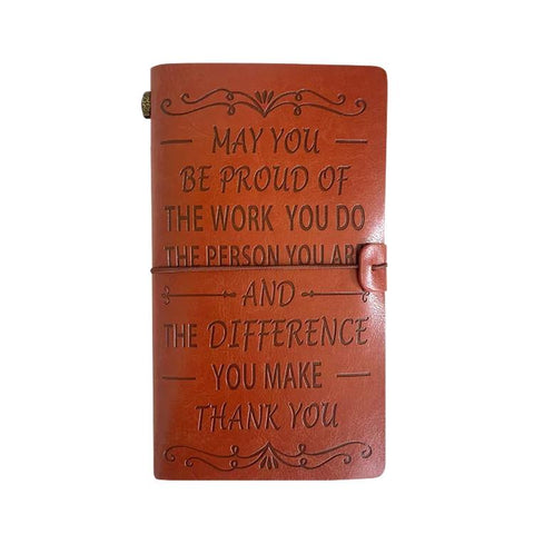 A6 Leather Refillable Journal Vintage Travelers Notebook with Engraved Quote, Graduation, To My Goddaughter, To My Son, Brown - To My Mom, Pink - To My Mom, Brown - Dad to Son, Brown - Mom to Son, Brown - To My Wife, Pink - To My Wife                  ...