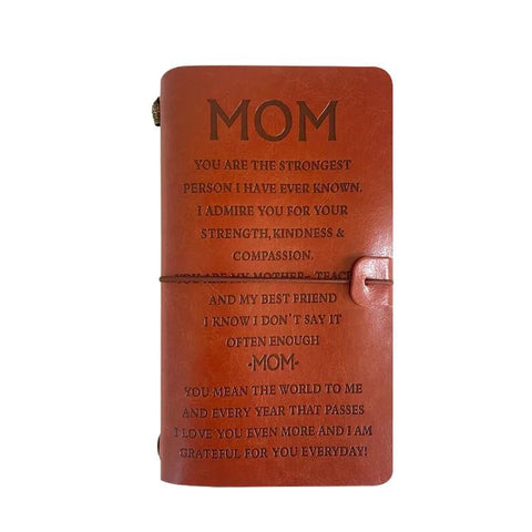 A6 Leather Refillable Journal Vintage Travelers Notebook with Engraved Quote, Graduation, To My Goddaughter, To My Son, Brown - To My Mom, Pink - To My Mom, Brown - Dad to Son, Brown - Mom to Son, Brown - To My Wife, Pink - To My Wife                  ...