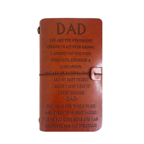 A6 Leather Refillable Journal Vintage Travelers Notebook with Engraved Quote, Graduation, To My Goddaughter, To My Son, Brown - To My Mom, Pink - To My Mom, Brown - Dad to Son, Brown - Mom to Son, Brown - To My Wife, Pink - To My Wife                  ...