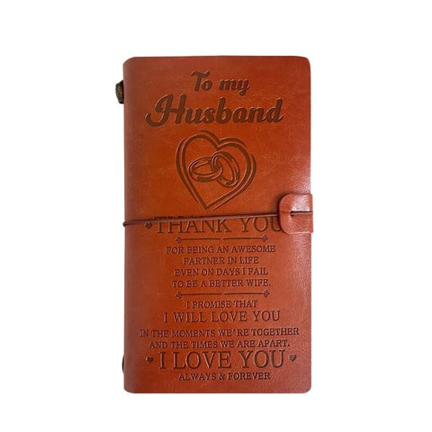 A6 Leather Refillable Journal Vintage Travelers Notebook with Engraved Quote, Graduation, To My Goddaughter, To My Son, Brown - To My Mom, Pink - To My Mom, Brown - Dad to Son, Brown - Mom to Son, Brown - To My Wife, Pink - To My Wife                  ...