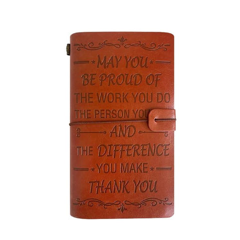 A6 Leather Refillable Journal Vintage Travelers Notebook with Engraved Quote, Graduation, To My Goddaughter, To My Son, Brown - To My Mom, Pink - To My Mom, Brown - Dad to Son, Brown - Mom to Son, Brown - To My Wife, Pink - To My Wife                  ...