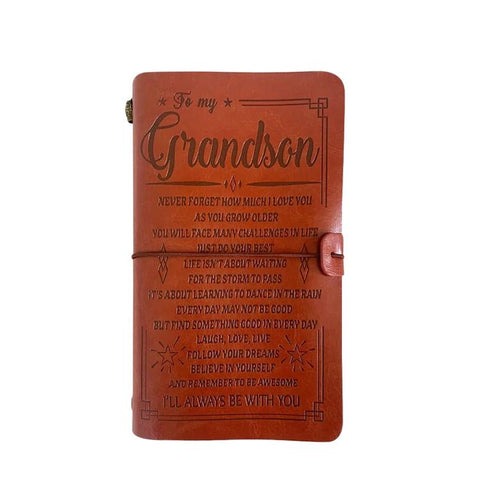 A6 Leather Refillable Journal Vintage Travelers Notebook with Engraved Quote, Graduation, To My Goddaughter, To My Son, Brown - To My Mom, Pink - To My Mom, Brown - Dad to Son, Brown - Mom to Son, Brown - To My Wife, Pink - To My Wife                  ...