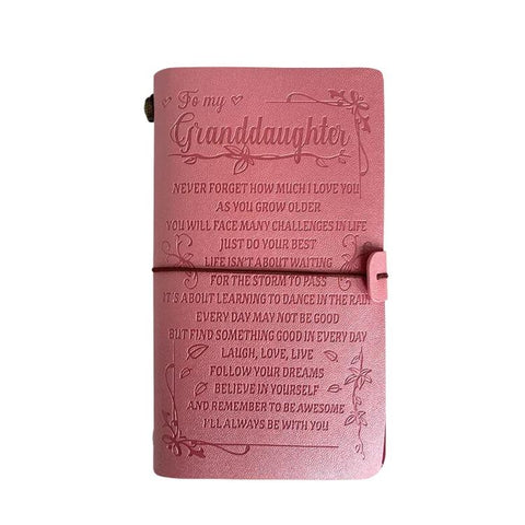 A6 Leather Refillable Journal Vintage Travelers Notebook with Engraved Quote, Graduation, To My Goddaughter, To My Son, Brown - To My Mom, Pink - To My Mom, Brown - Dad to Son, Brown - Mom to Son, Brown - To My Wife, Pink - To My Wife                  ...