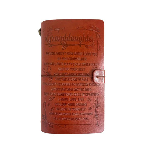 A6 Leather Refillable Journal Vintage Travelers Notebook with Engraved Quote, Graduation, To My Goddaughter, To My Son, Brown - To My Mom, Pink - To My Mom, Brown - Dad to Son, Brown - Mom to Son, Brown - To My Wife, Pink - To My Wife                  ...