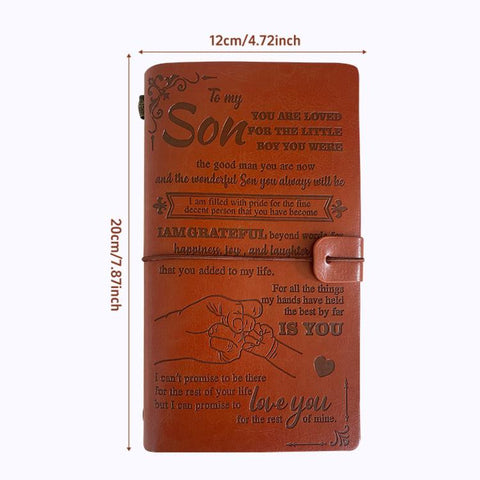 A6 Leather Refillable Journal Vintage Travelers Notebook with Engraved Quote, Graduation, To My Goddaughter, To My Son, Brown - To My Mom, Pink - To My Mom, Brown - Dad to Son, Brown - Mom to Son, Brown - To My Wife, Pink - To My Wife                  ...