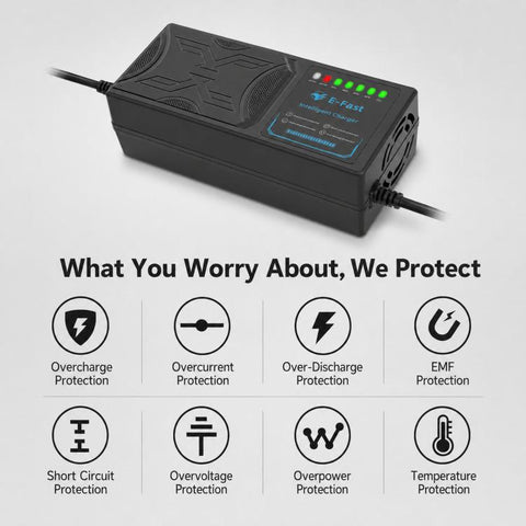 60V 20AH 7-LED Electric Vehicle Lithium Battery Charger, US Plug, EU Plug, UK Plug