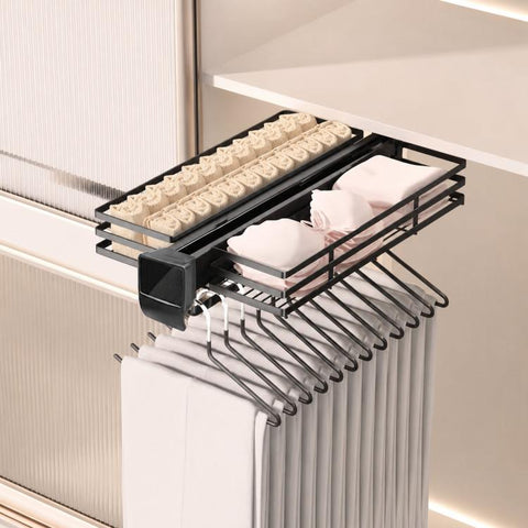 Pull Out Closet Pants Rack Organizer Slide Out Wardrobe Storage Basket, 41cm, 46cm, 51cm, 56cm, Cushioned 41cm, Cushioned 46cm, Cushioned 51cm, Cushioned 56cm
