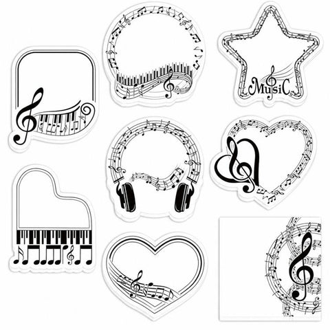 Music Theme Sticky Notes Set Novelty Musical Notes Treble Clef Memo Pads, 10 In 1, 8 In 1