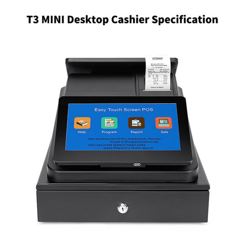 Yokoscan T3 Dual Touch Screen All-In-One Pos Machine Cash Register With Printer For Catering Supermarket, US Plug, UK Plug, EU Plug, AU Plug