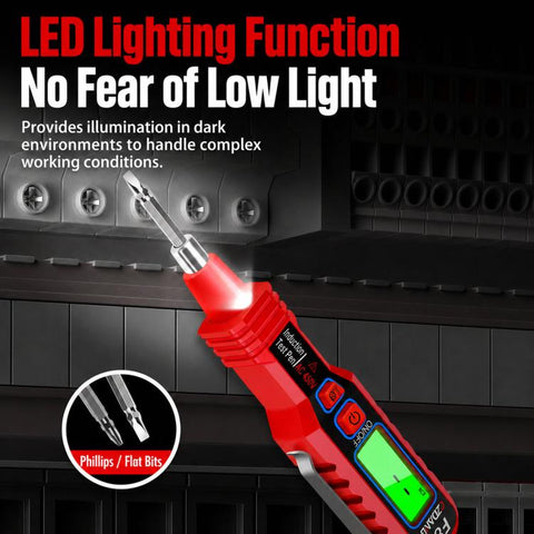 Induction Acoustic-Optic Alarm Voltage Tester Pen Digital Display Voltage Detector For Household Use, CZDANG F8