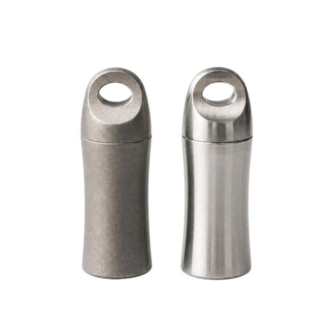 Pure Titanium Waterproof Sealed EDC Portable Outdoor Medicine Box, Polished, Stonewashed