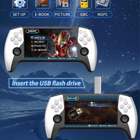 SF3500 Retro Handheld Game Console 5-Inch IPS Sceen with FHD HDMI Output & Keymapping, SF3500