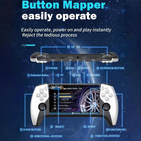 SF3500 Retro Handheld Game Console 5-Inch IPS Sceen with FHD HDMI Output & Keymapping, SF3500
