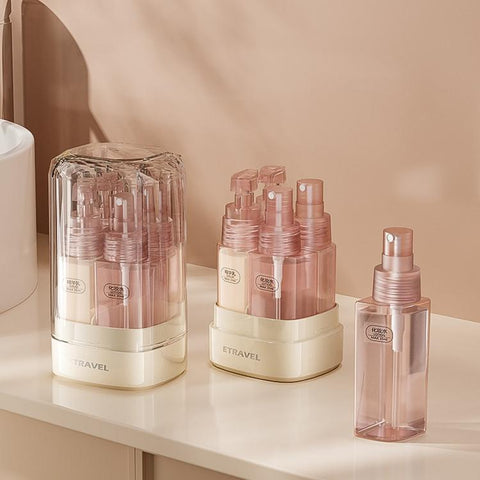 ETRAVEL 4-in-1 Travel Bottle Set Toiletry Dispenser Kit with 2 Lotion Pumps & 2 Fine Mist Sprays