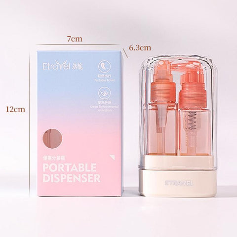 ETRAVEL 4-in-1 Travel Bottle Set Toiletry Dispenser Kit with 2 Lotion Pumps & 2 Fine Mist Sprays