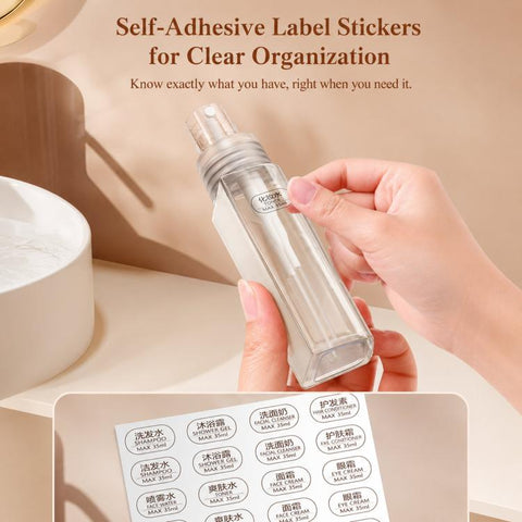 ETRAVEL 4-in-1 Travel Bottle Set Toiletry Dispenser Kit with 2 Lotion Pumps & 2 Fine Mist Sprays
