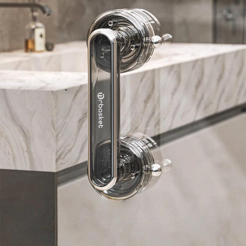 Vacuum Suction Cup Door Handle Drill-Free Removable Glass Door Pull Knob Slide Door Handle Bar, Small Clear, Small Clear Grey, Large Clear, Large Clear Grey