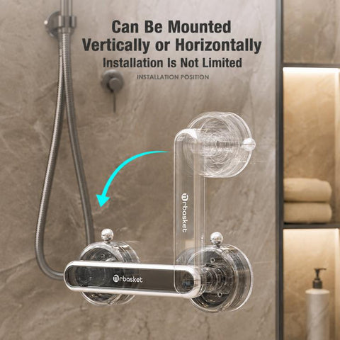 Vacuum Suction Cup Door Handle Drill-Free Removable Glass Door Pull Knob Slide Door Handle Bar, Small Clear, Small Clear Grey, Large Clear, Large Clear Grey