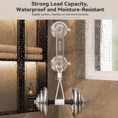 Vacuum Suction Cup Door Handle Drill-Free Removable Glass Door Pull Knob Slide Door Handle Bar, Small Clear, Small Clear Grey, Large Clear, Large Clear Grey