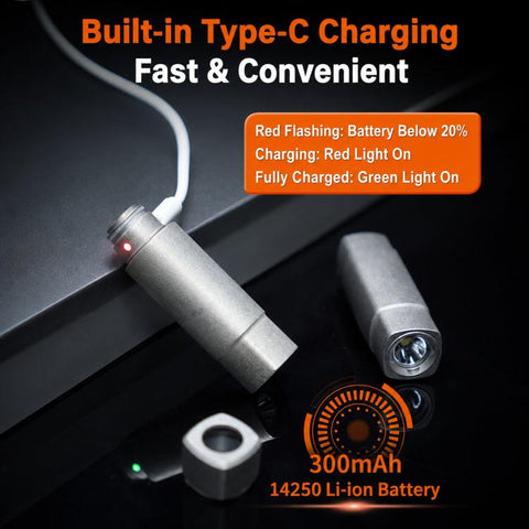 Mini Portable EDC Rechargeable Flashlight Outdoor Keychain