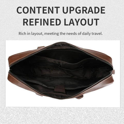 BULL CAPTAIN Genuine Leather Briefcase for Men 15.6 Inch Laptop Messenger Bag