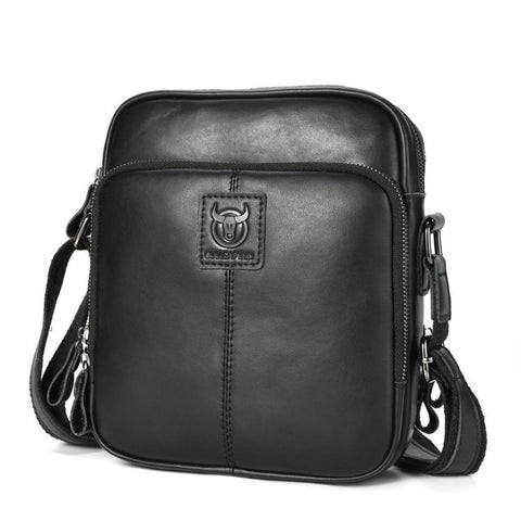 BULL CAPTAIN Genuine Leather Crossbody Bag for Men Vintage Multi-Pocket Messenger Bag