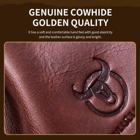 BULL CAPTAIN Genuine Leather Crossbody Bag for Men Vintage Multi-Pocket Messenger Bag