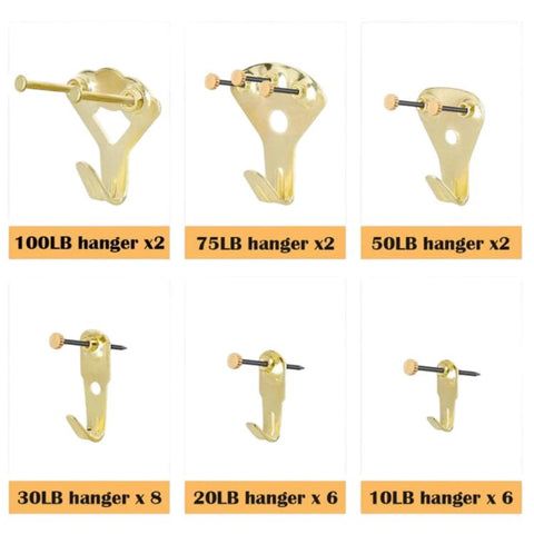 60 in 1 Metal Photo Frame Hook Set Picture Hanging Accessories, 60 in 1