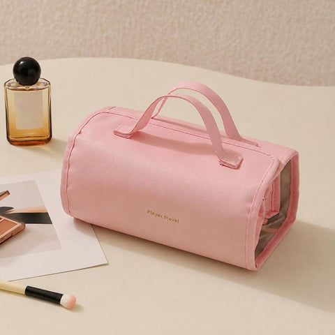 4 In 1 Roll Up Makeup Bag Detachable Clear Toiletry Organizer Waterproof Cosmetic Travel Case