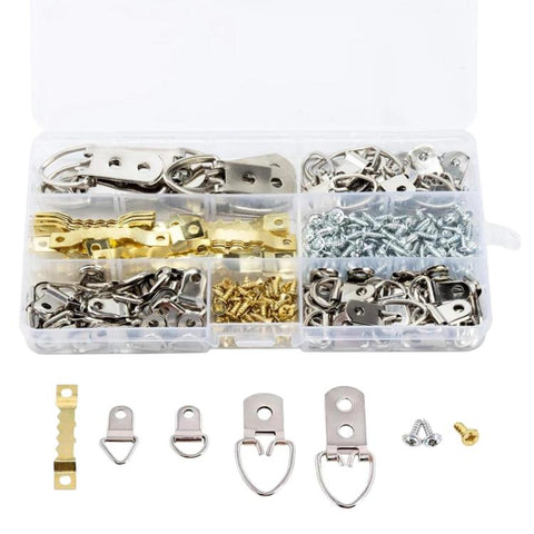 Sawtooth D-Ring Picture Frame Hooks For Paintings Photos Artworks Home Decoration, 270 in 1