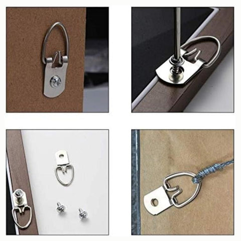 Sawtooth D-Ring Picture Frame Hooks For Paintings Photos Artworks Home Decoration, 270 in 1