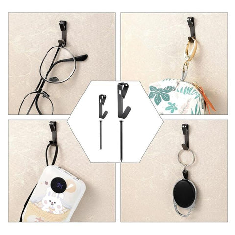 Picture Frame & Key Hanging Hook Set With Nails, Black