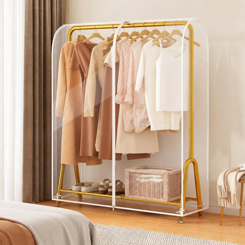 Clear Garment Rack Cover Waterproof Clothes Dust Protector Hanging Clothes Zipper Closure, 60x50x150cm Transparent, 90x50x150cm Transparent, 100x50x150cm Transparent, 110x50x150cm Transparent, 120x50x150cm Transparent, 130x50x150cm Transparent         ...
