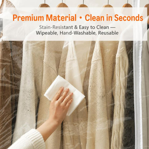 Clear Garment Rack Cover Waterproof Clothes Dust Protector Hanging Clothes Zipper Closure, 60x50x150cm Transparent, 90x50x150cm Transparent, 100x50x150cm Transparent, 110x50x150cm Transparent, 120x50x150cm Transparent, 130x50x150cm Transparent         ...