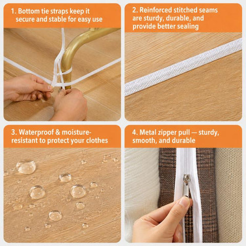 Clear Garment Rack Cover Waterproof Clothes Dust Protector Hanging Clothes Zipper Closure, 60x50x150cm Transparent, 90x50x150cm Transparent, 100x50x150cm Transparent, 110x50x150cm Transparent, 120x50x150cm Transparent, 130x50x150cm Transparent         ...