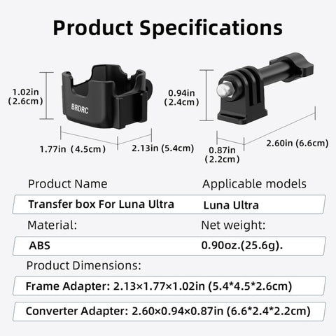 For Insta360 Luna Ultra BRDRC Protective Bezel Expansion Clip Bracket Adapter Base Accessory