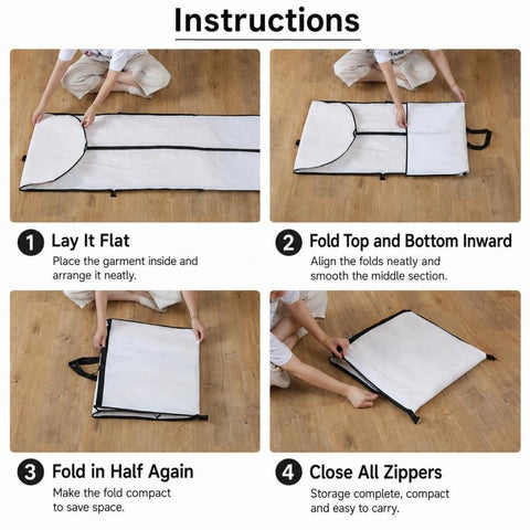 Foldable Wedding Dress Garment Bag Breathable Waterproof Suit Cover, 60x180cm