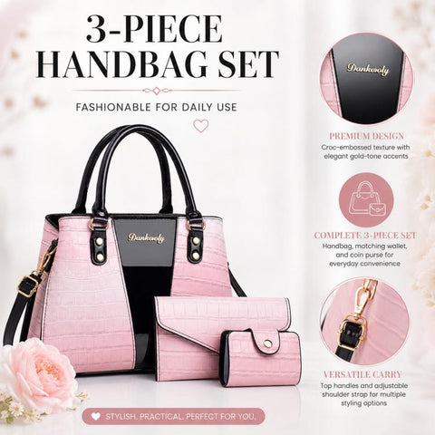 3pcs /Set Crocodile Pattern Color-Changing Large Capacity Shoulder/Handbag