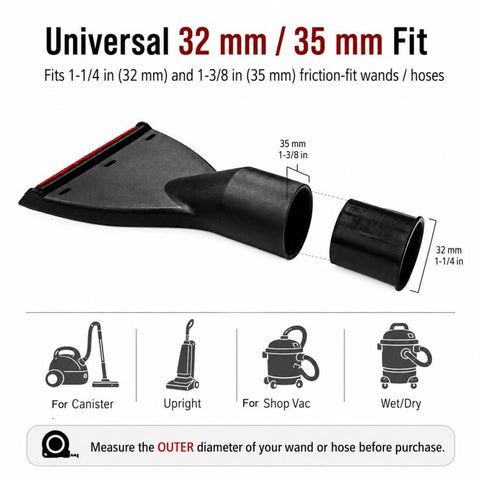 Universal Vacuum Cleaner Upholstery Tool Flat Wide Sofa Suction Nozzle Attachment Fits 32mm & 35mm Hoses