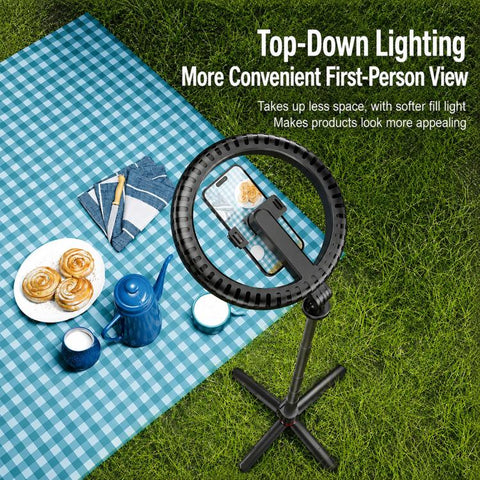 2.3m Floor Stand Selfie Stick With Live Streaming Fill Light For Cell Phone, 3-Color Stainless Steel Tube, RGB Stainless Steel Tube, 3-Color Aluminum Alloy Tube, RGB Aluminum Alloy Tube