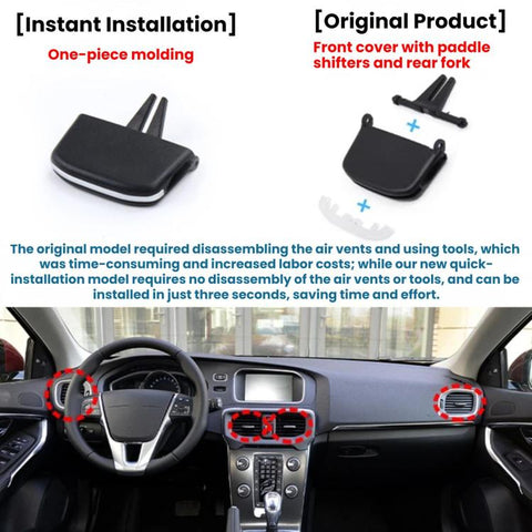 For Volvo V40 Left-Hand Drive Quick-Install Air Conditioning Vent Paddle Slips 31393996, Front Left, Front Right, Center Left, Center Right